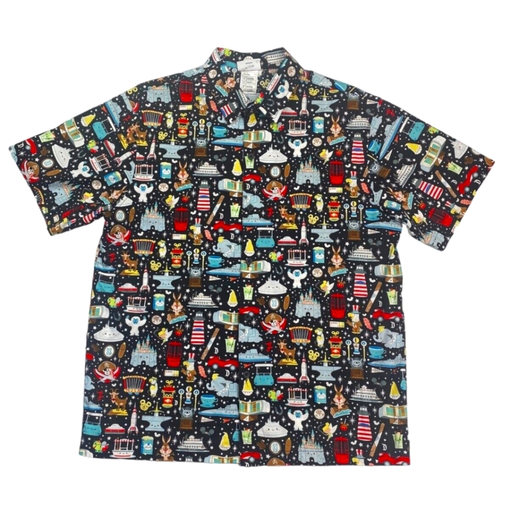 Disney Wonderground Jerrod Maruyama "Kingdom of Cute" Button Up Camp Shirt